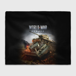 Плед 3D World War Heroes логотип и танки