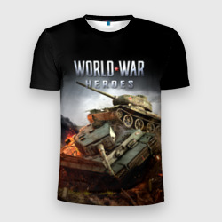 Мужская футболка 3D Slim World War Heroes логотип и танки