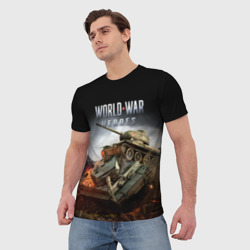 Мужская футболка 3D World War Heroes логотип и танки - фото 2