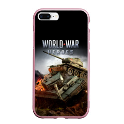 Чехол для iPhone 7Plus/8 Plus матовый World War Heroes логотип и танки