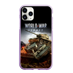 Чехол для iPhone 11 Pro Max матовый World War Heroes логотип и танки