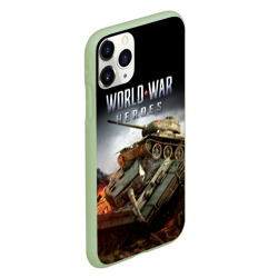 Чехол для iPhone 11 Pro матовый World War Heroes логотип и танки - фото 2