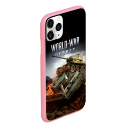 Чехол для iPhone 11 Pro Max матовый World War Heroes логотип и танки - фото 2