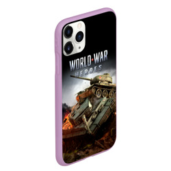 Чехол для iPhone 11 Pro Max матовый World War Heroes логотип и танки - фото 2