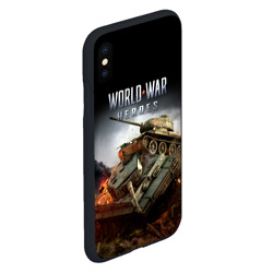 Чехол для iPhone XS Max матовый World War Heroes логотип и танки - фото 2
