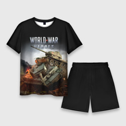 Мужской костюм с шортами 3D World War Heroes логотип и танки