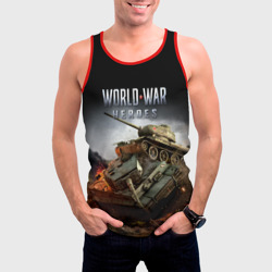 Мужская майка 3D World War Heroes логотип и танки - фото 2