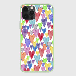 Чехол для iPhone 12 Pro Разноцветные сердечки Калейдоскоп