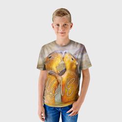 Детская футболка 3D Влюблённые капибары - фото 2
