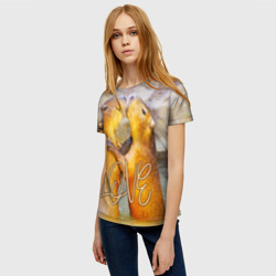 Женская футболка 3D Влюблённые капибары - фото 2