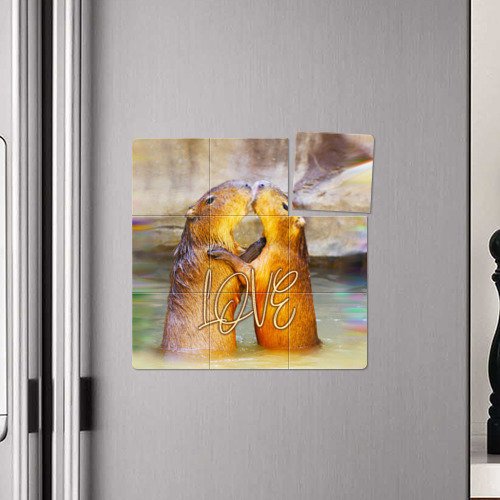 Магнитный плакат 3Х3 Влюблённые капибары - фото 4