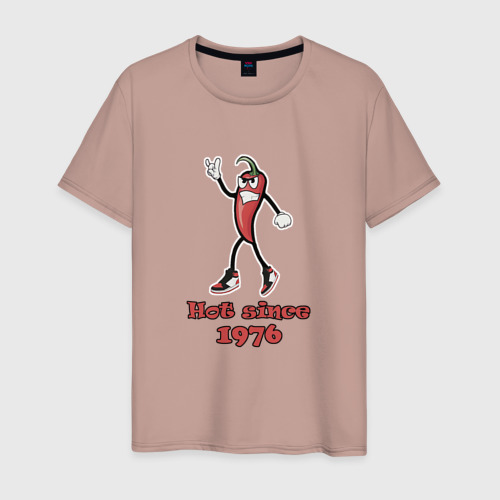 Мужская футболка хлопок с принтом Hot since 1976, вид спереди #2