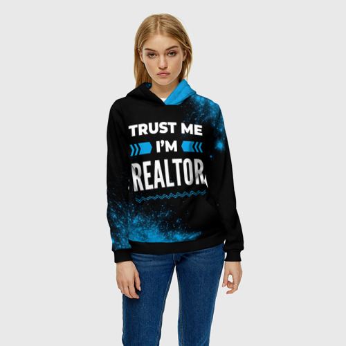 Женская толстовка 3D Trust me I'm realtor Dark, цвет 3D печать - фото 3