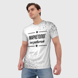Мужская футболка 3D Маркетолог за работой - на светлом фоне - фото 2