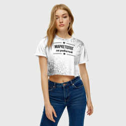 Женская футболка Crop-top 3D Маркетолог за работой - на светлом фоне - фото 2