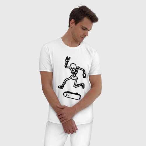 Мужская пижама хлопок с принтом Rad in peace, фото на моделе #1