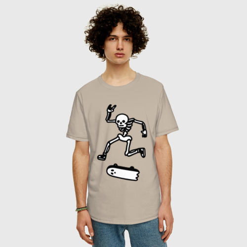 Мужская футболка хлопок Oversize с принтом Rad in peace, фото на моделе #1