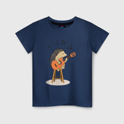 Детская футболка хлопок Ёжик и гитара