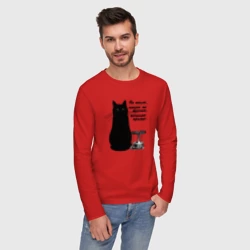 Мужской лонгслив хлопок Кот Бегемот и примус - фото 2