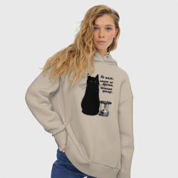 Женское худи Oversize хлопок Кот Бегемот и примус - фото 2