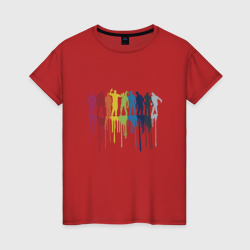 Женская футболка хлопок Color zombies