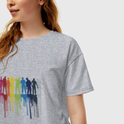 Женская футболка хлопок Oversize Color zombies - фото 2