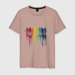 Мужская футболка хлопок Color zombies