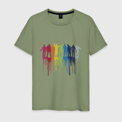 Мужская футболка хлопок Color zombies