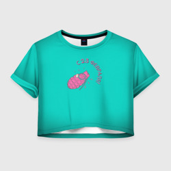 Девчуля с 23 февраля – Женская футболка Crop-top 3D с принтом купить