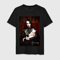Мужская футболка хлопок Marilyn Manson - Sing a song kitty