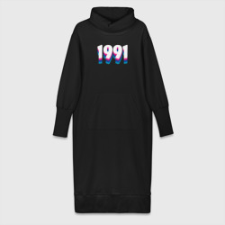 Made in 1991 vintage art – Платье удлиненное хлопок с принтом купить со скидкой в -19%
