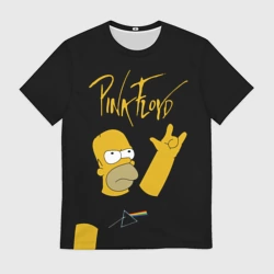 Мужская футболка 3D Pink Floyd Гомер Симпсон рокер