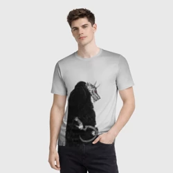 Мужская футболка 3D Кот в сапогах: Лобо волк-смерть - фото 2