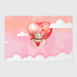 Магнитный плакат 3Х2 Мишка в чашке с сердечком