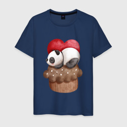 Мужская футболка хлопок Панда на кексе