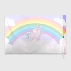 Флаг 3D Единорог на фоне радуги - фото 2