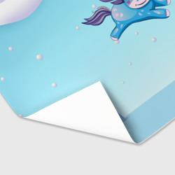 Бумага для упаковки 3D Синий единорог в прыжке - фото 2
