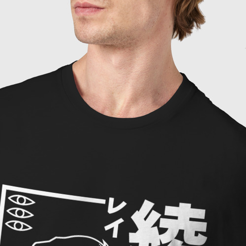 Мужская футболка хлопок Аянами рей из аниме Евангелион, цвет черный - фото 6