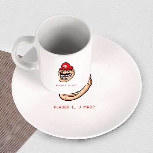 Набор: тарелка + кружка Mario player 1 - фото 3