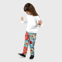 Детские брюки 3D Эффект вышивки маки - фото 2