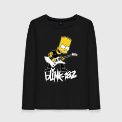 Женский лонгслив хлопок Blink 182 Барт Симпсон рокер