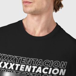 Футболка с принтом XXXTentacion rapper для женщины, вид на модели спереди №4. Цвет основы: черный
