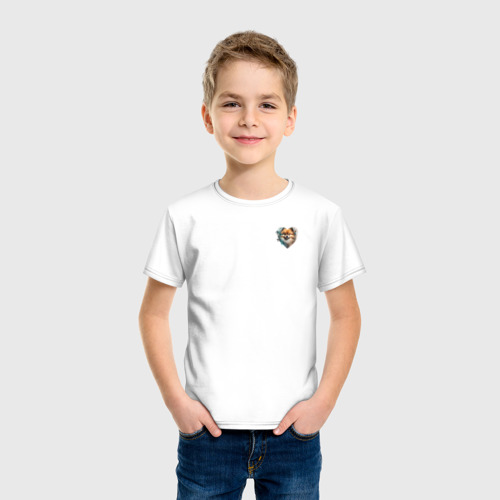 Детская футболка хлопок Навсегда в сердце: шпиц, цвет белый - фото 3