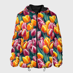 Мужская куртка 3D Роскошные тюльпаны