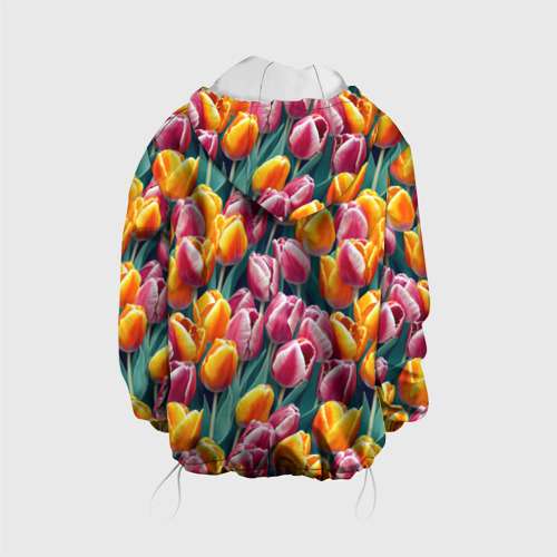 Детская куртка 3D Роскошные тюльпаны, цвет белый - фото 2