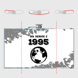 Фляга с принтом На Земле с 1995: краска на светлом для любого человека, вид спереди №5. Цвет основы: металл