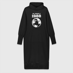 На Земле с 1988 с краской на темном – Платье удлиненное хлопок с принтом купить со скидкой в -19%