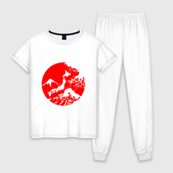 Женская пижама хлопок Флаг Японии - красное солнце