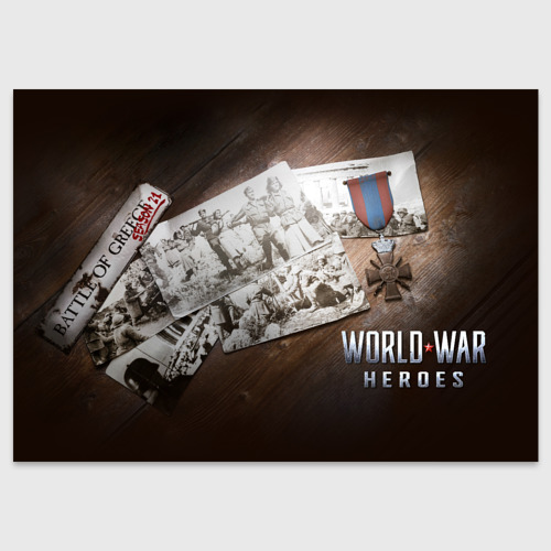 Поздравительная открытка World War Heroes фотографии, цвет белый
