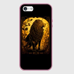 Чехол для iPhone 5/5S матовый Лев в стиле модерн